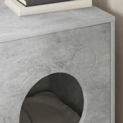 vidaXL Casa para Gatos Concreto 42,5 x 40 x 53 cm Madera de ingeniería Gris hormigón Outlet