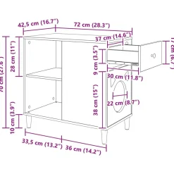 vidaXL Casa para Gatos Concreto 72 x 42.5 x 70 cm Madera de ingeniería Gris hormigón