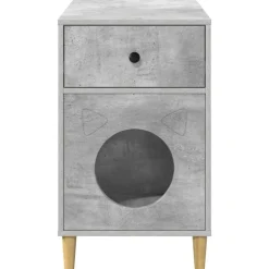 vidaXL Casa para Gatos Concreto 72 x 42.5 x 70 cm Madera de ingeniería Gris hormigón