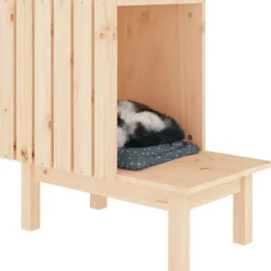 vidaXL Productos Para Mascotas-Casa para gatos de madera maciza de pino 60x36x60 cm