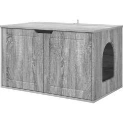 vidaXL Casa para Gatos 85 x 55 x 50,5 cm Gris sonoma Outlet