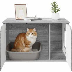 vidaXL Casa para Gatos 85 x 55 x 50,5 cm Gris sonoma Outlet