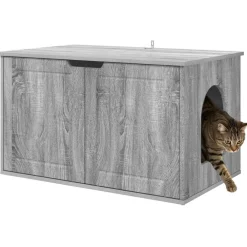 vidaXL Casa para Gatos 85 x 55 x 50,5 cm Gris sonoma Outlet