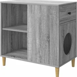 vidaXL Casa para Gatos 72 x 42.5 x 70 cm Gris sonoma