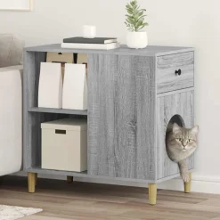 vidaXL Casa para Gatos 72 x 42.5 x 70 cm Gris sonoma