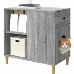 vidaXL Casa para Gatos 72 x 42.5 x 70 cm Gris sonoma