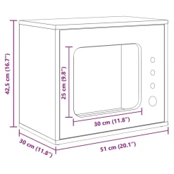 vidaXL Casa para Gatos 51 x 30 x 42,5 cm Gris sonoma