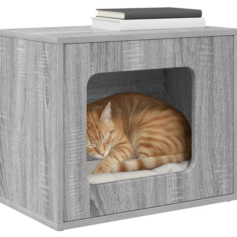 vidaXL Casa para Gatos 51 x 30 x 42,5 cm Gris sonoma