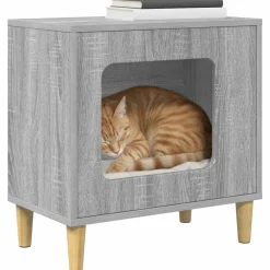 vidaXL Casa para Gatos 51 x 30 x 52 cm Gris sonoma Sale