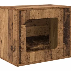 vidaXL Casa para Gatos Madera vieja 51 x 30 x 42,5 cm Madera envejecida Outlet