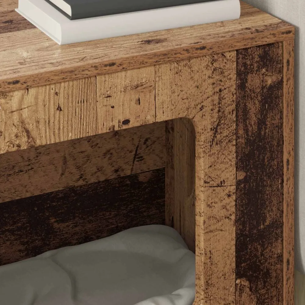 vidaXL Casa para Gatos Madera vieja 51 x 30 x 42,5 cm Madera envejecida Outlet
