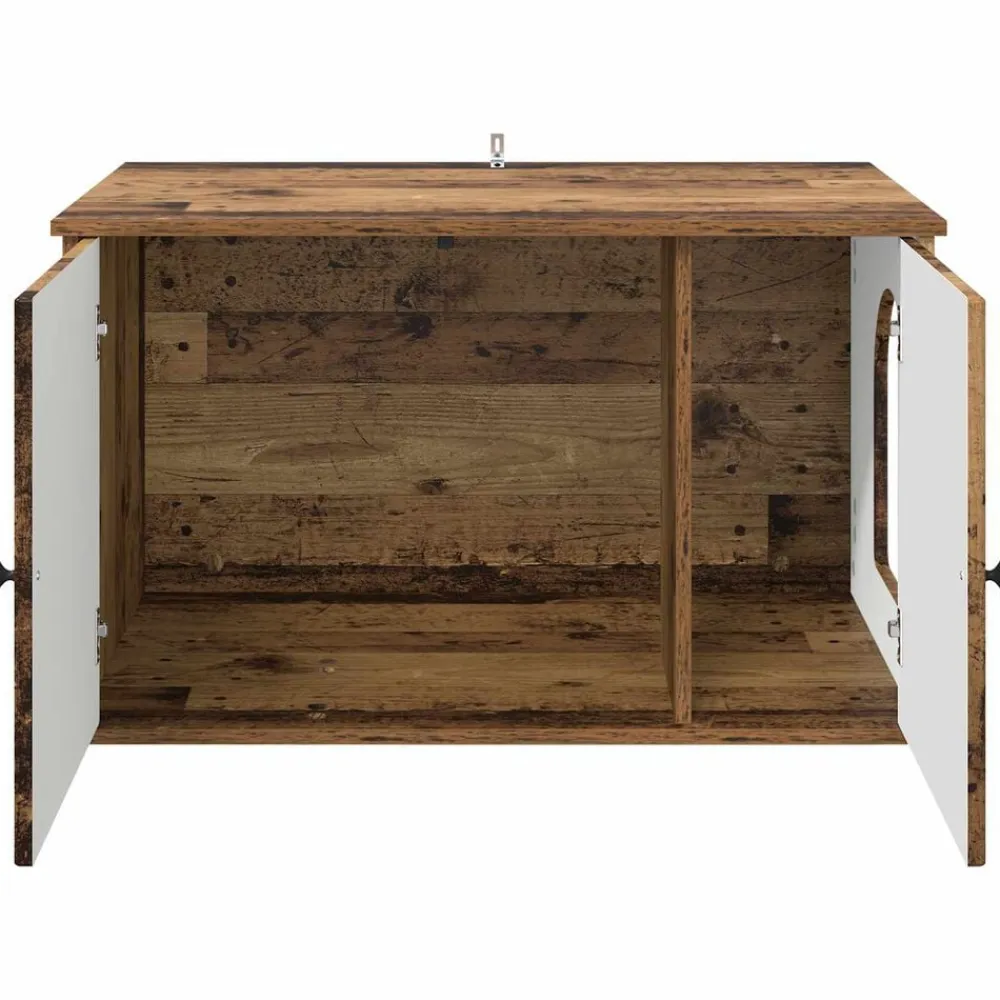 vidaXL Casa para Gatos Madera vieja 85 x 55 x 50 cm Madera envejecida New
