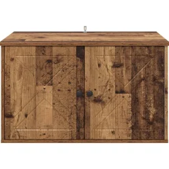 vidaXL Casa para Gatos Madera vieja 85 x 55 x 50 cm Madera envejecida New