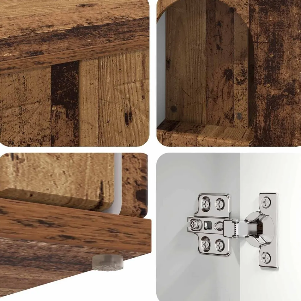 vidaXL Casa para Gatos Madera vieja 85 x 55 x 50 cm Madera envejecida New