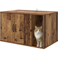 vidaXL Productos Para Mascotas-Casa para Gatos Madera vieja 85 x 55 x 50 cm