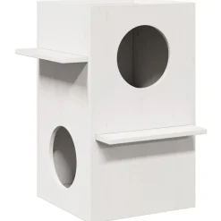 vidaXL Productos Para Mascotas-Casa para gatos madera maciza pino blanca 43x43x60 cm