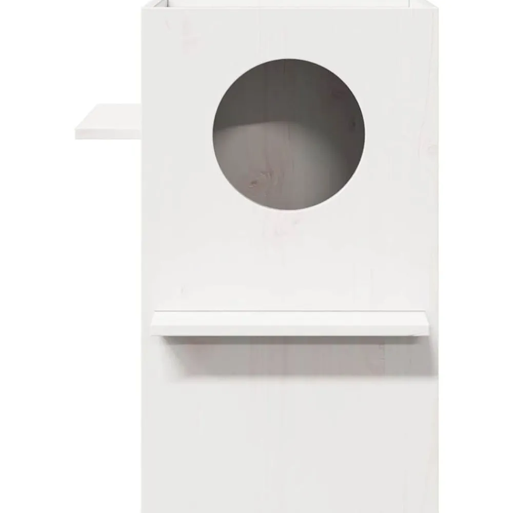 vidaXL Productos Para Mascotas-Casa para gatos madera maciza pino blanca 43x43x60 cm