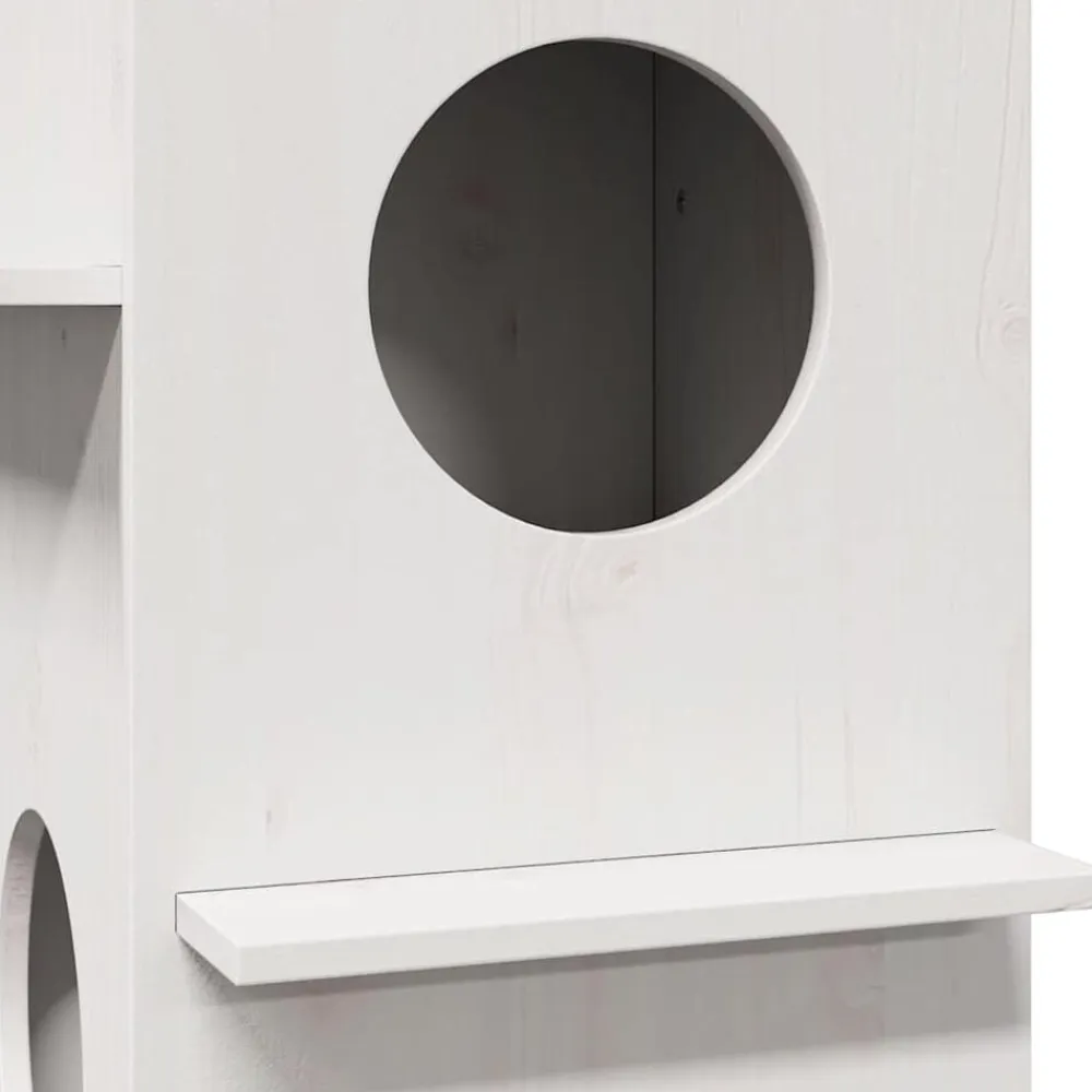 vidaXL Productos Para Mascotas-Casa para gatos madera maciza pino blanca 43x43x60 cm