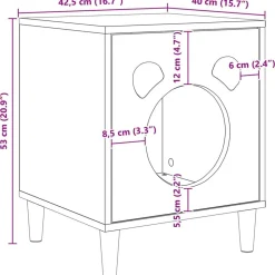 vidaXL Casa para Gatos Madera vieja 42,5 x 40 x 53 cm Madera envejecida Best