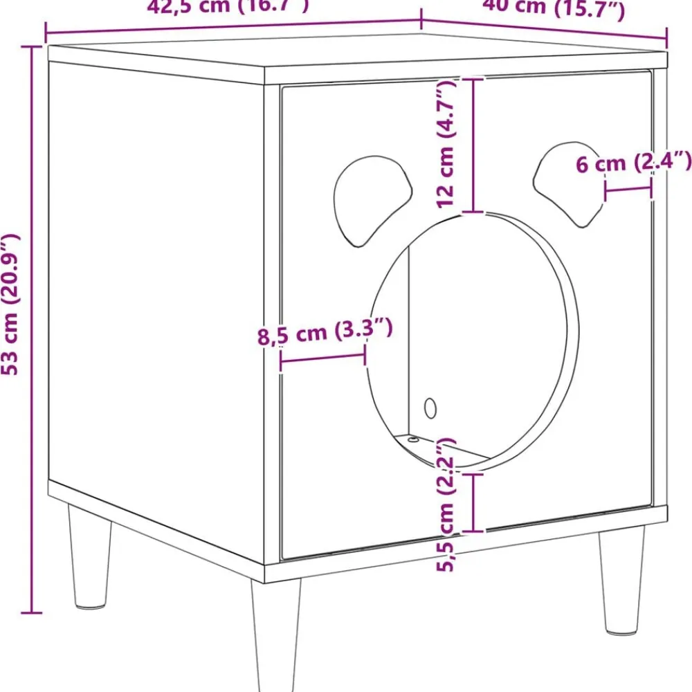 vidaXL Casa para Gatos Madera vieja 42,5 x 40 x 53 cm Madera envejecida Best