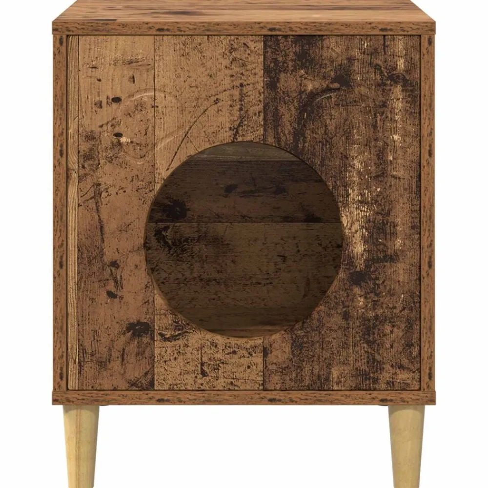 vidaXL Casa para Gatos Madera vieja 42,5 x 40 x 53 cm Madera envejecida Best
