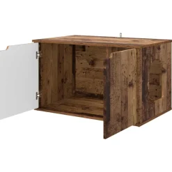 vidaXL Casa para Gatos Madera vieja 85 x 55 x 50,5 cm Madera envejecida Hot