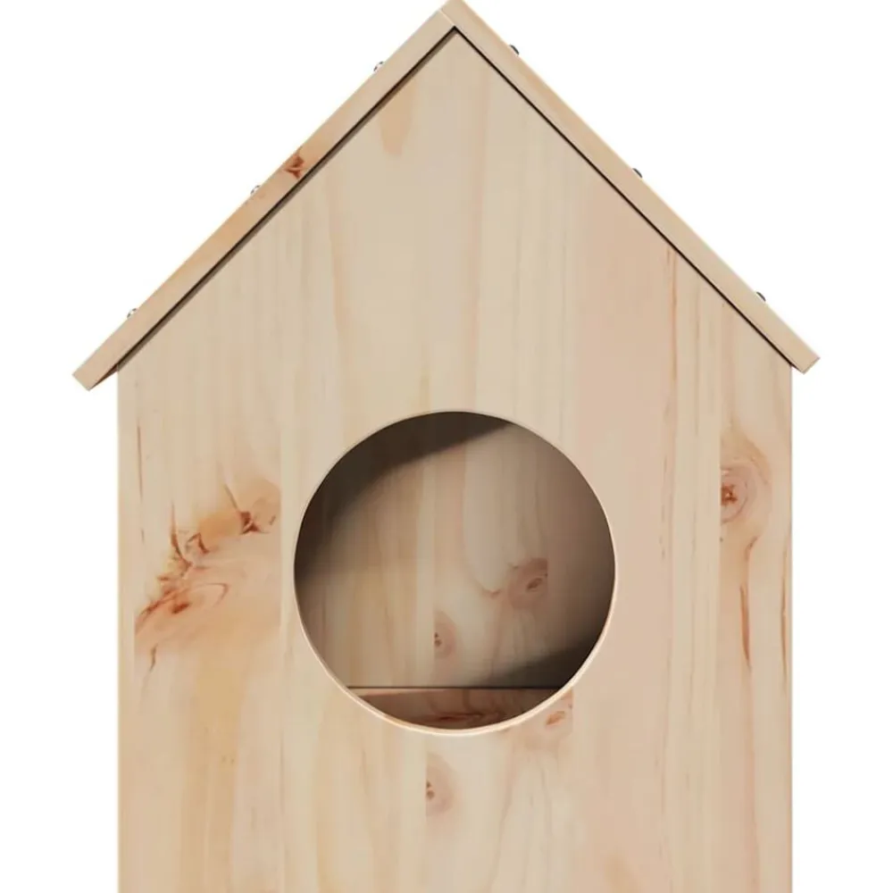 vidaXL Casa para gatos madera maciza pino 41x50x50 cm Natural Hot