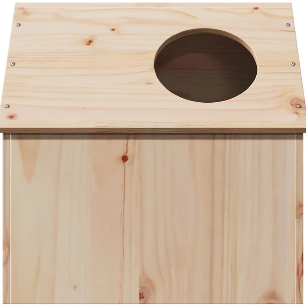 vidaXL Casa para gatos madera maciza pino 41x50x50 cm Natural Hot