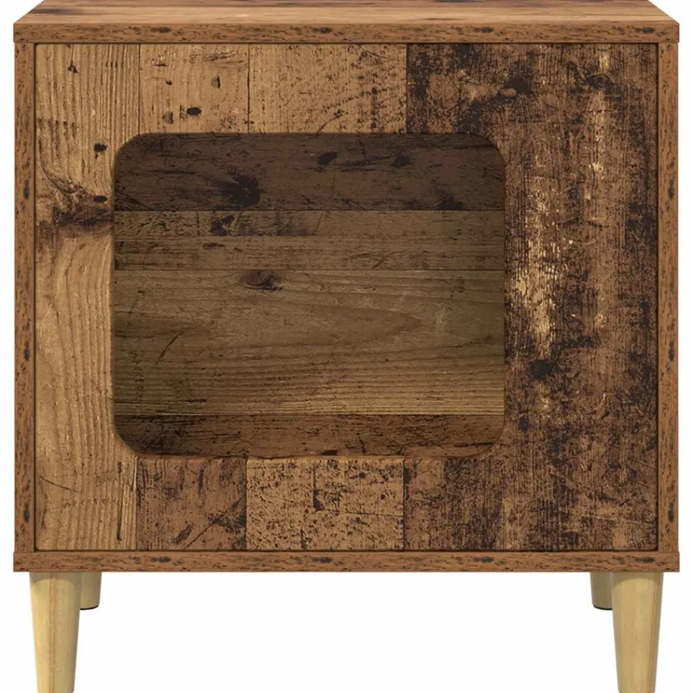 vidaXL Casa para Gatos Madera vieja 51 x 30 x 52 cm Madera envejecida Online