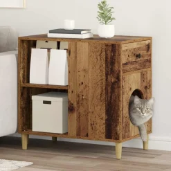 vidaXL Productos Para Mascotas-Casa para Gatos Madera vieja 72 x 42.5 x 70 cm