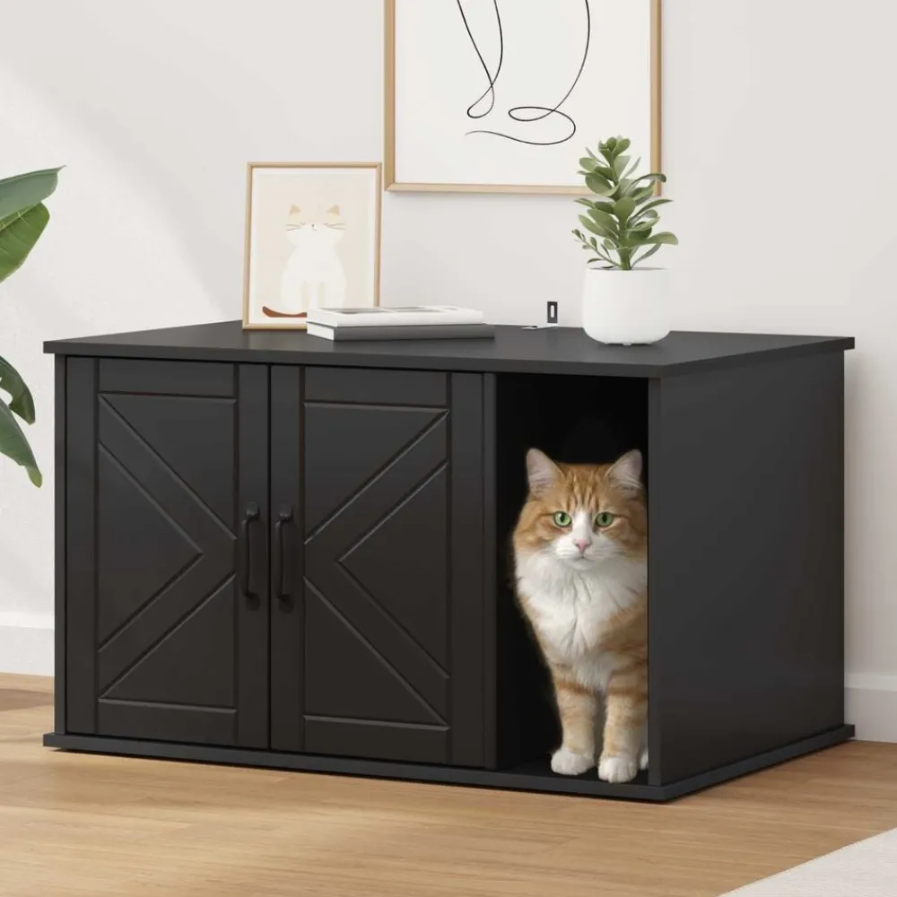 vidaXL Productos Para Mascotas-Casa para Gatos 85 x 55 x 50 cm Madera de ingeniería