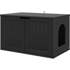 vidaXL Casa para Gatos 85 x 55 x 50,5 cm Madera de ingeniería Negro Best