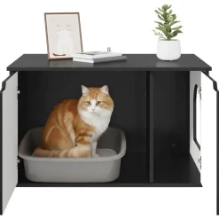 vidaXL Casa para Gatos 85 x 55 x 50,5 cm Madera de ingeniería Negro Best