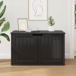 vidaXL Casa para Gatos 85 x 55 x 50,5 cm Madera de ingeniería Negro Best
