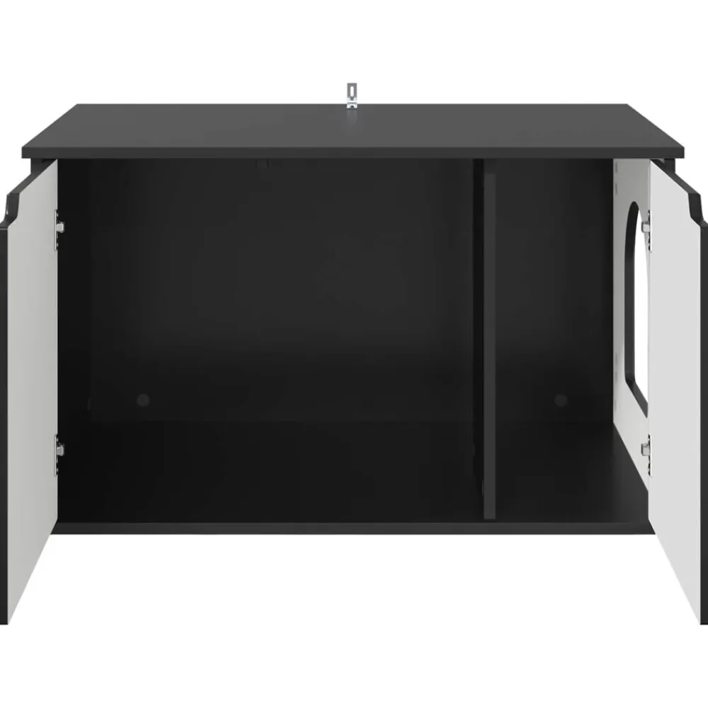 vidaXL Casa para Gatos 85 x 55 x 50,5 cm Madera de ingeniería Negro Best