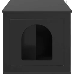 vidaXL Casa para Gatos 85 x 55 x 50,5 cm Madera de ingeniería Negro Best