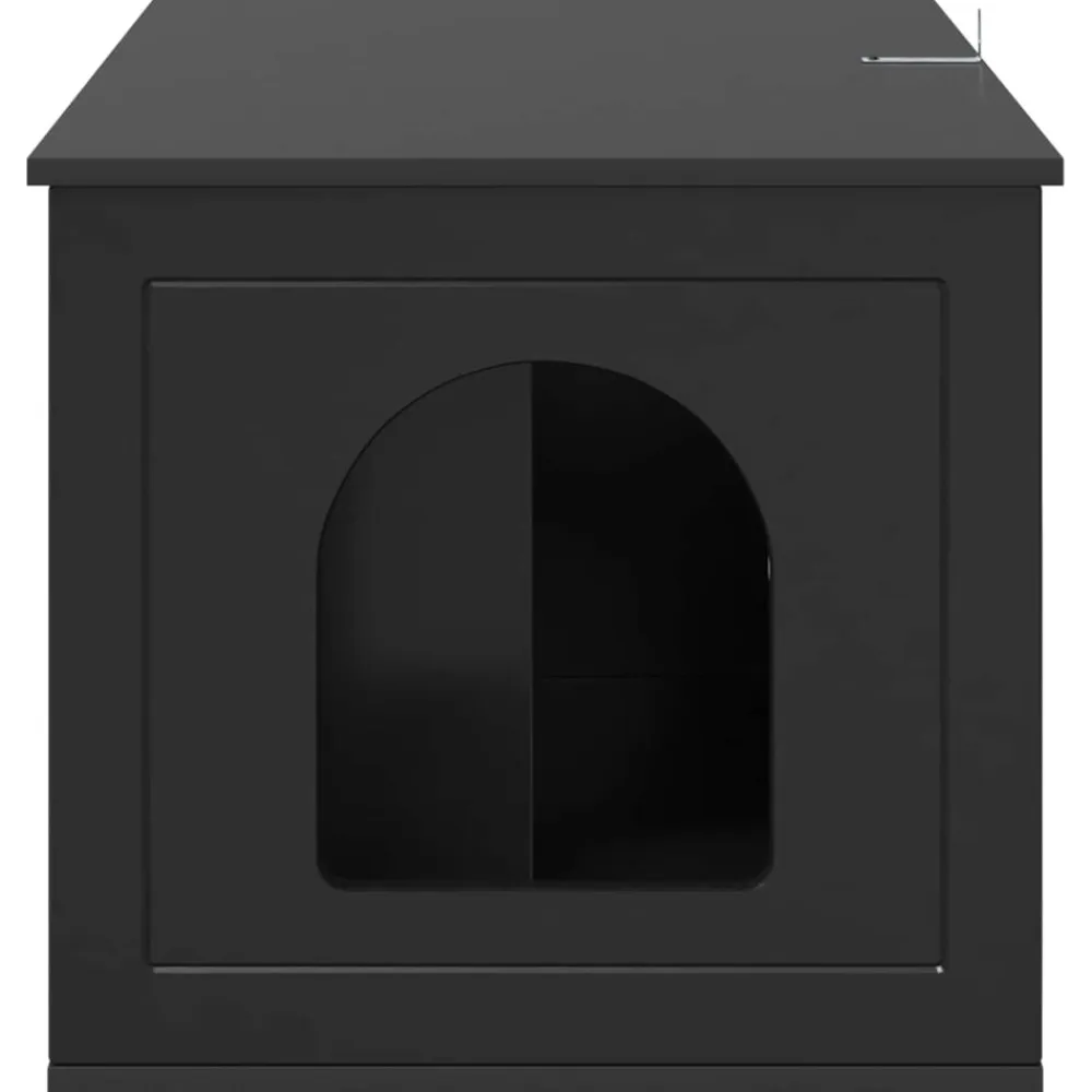 vidaXL Casa para Gatos 85 x 55 x 50,5 cm Madera de ingeniería Negro Best