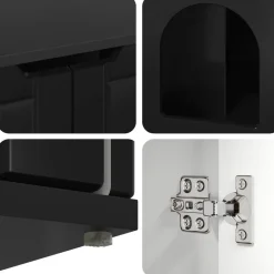 vidaXL Casa para Gatos 85 x 55 x 50,5 cm Madera de ingeniería Negro Best