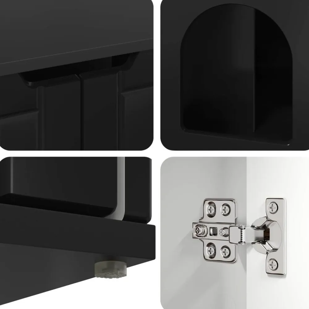 vidaXL Casa para Gatos 85 x 55 x 50,5 cm Madera de ingeniería Negro Best