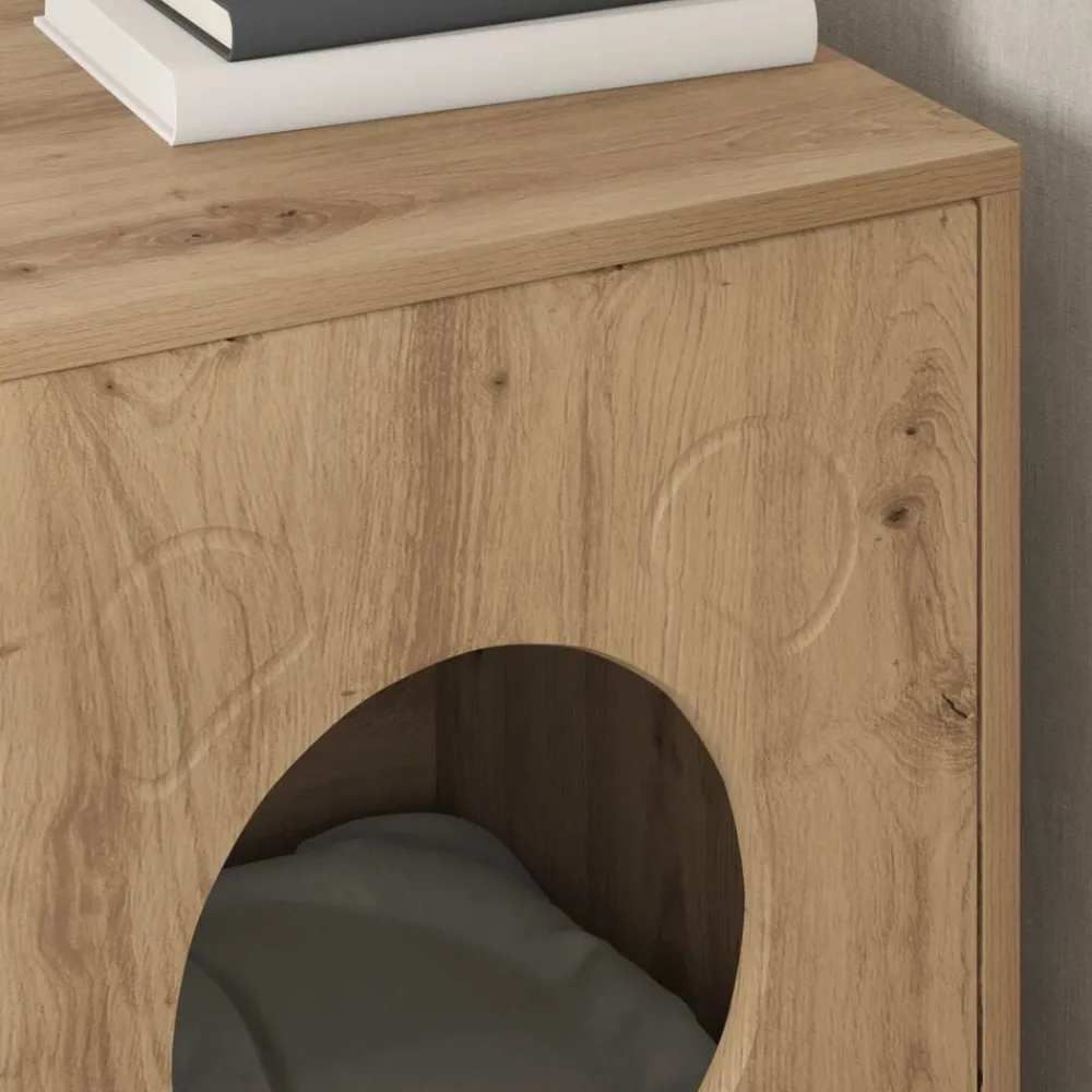 vidaXL Productos Para Mascotas-Casa para Gatos Roble Artesanal 42,5 x 40 x 53 cm