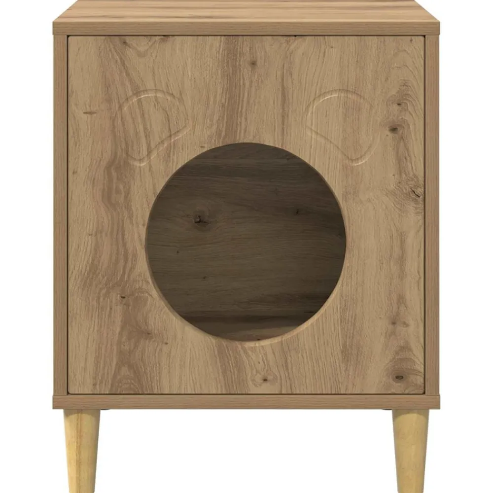 vidaXL Productos Para Mascotas-Casa para Gatos Roble Artesanal 42,5 x 40 x 53 cm