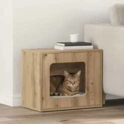 vidaXL Productos Para Mascotas-Casa para Gatos Roble Artesanal 51 x 30 x 42,5 cm