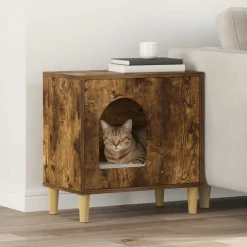 vidaXL Casa para Gatos 51 x 30 x 52 cm Roble ahumado Sale