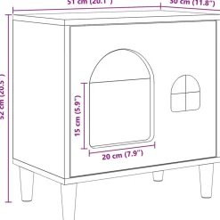 vidaXL Casa para Gatos 51 x 30 x 52 cm Roble ahumado Sale