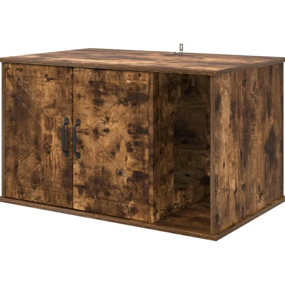 vidaXL Casa para Gatos 85 x 55 x 50 cm Roble ahumado Outlet
