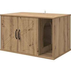 vidaXL Productos Para Mascotas-Casa para Gatos Roble Artesanal 85 x 55 x 50 cm