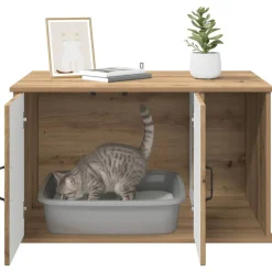 vidaXL Productos Para Mascotas-Casa para Gatos Roble Artesanal 85 x 55 x 50 cm