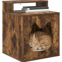 vidaXL Casa para Gatos 42,5 x 40 x 53,5 cm Roble ahumado New
