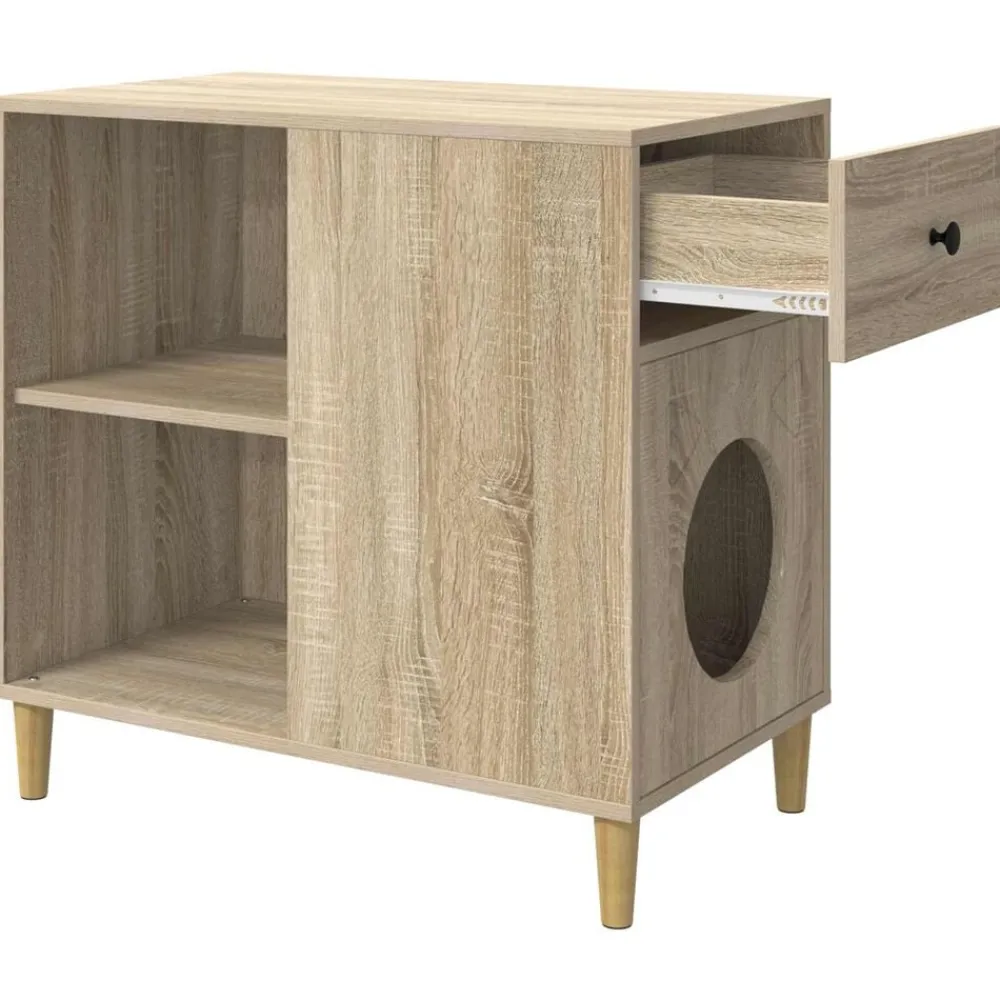 vidaXL Productos Para Mascotas-Casa para Gatos Sonoma 72 x 42.5 x 70 cm Madera de ingeniería
