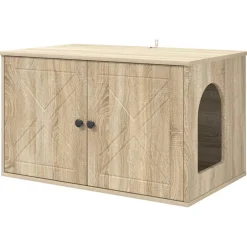 vidaXL Casa para Gatos Sonoma 85 x 55 x 50,5 cm Madera de ingeniería Roble Sonoma Outlet